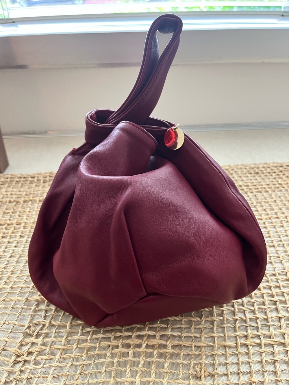 Clare V. Chou Chou - Gathered Wristlet Bag in Burgundy